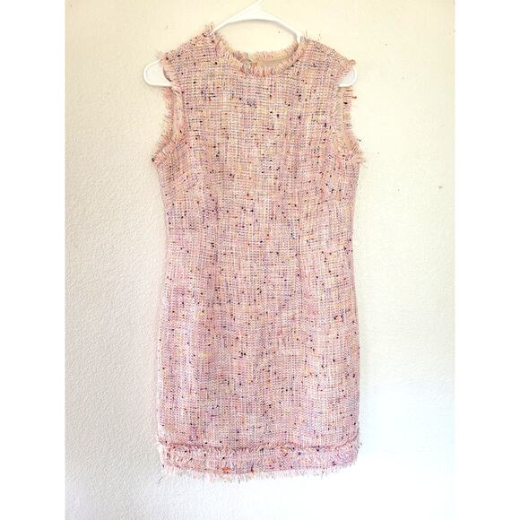 Alex Marie Pink Crepe Sleeveless Round Neck Shift Dress 4P‎ Chanel Inspired #P3 - Picture 1 of 8